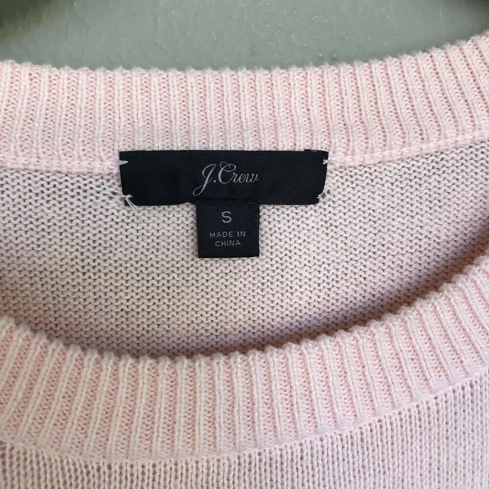 J Crew Sweater Womens S Cotton Knit Long Sleeve Bell Ruffle Cuff Romantic Boho